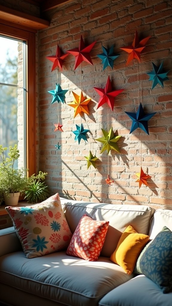 vibrant customizable paper stars