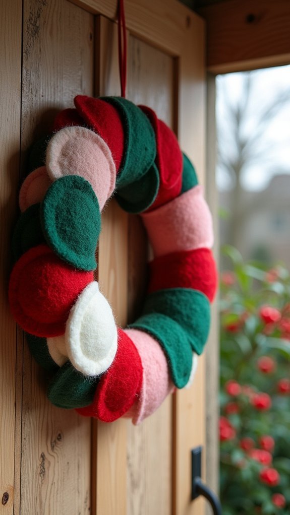 vibrant felt circle wreath