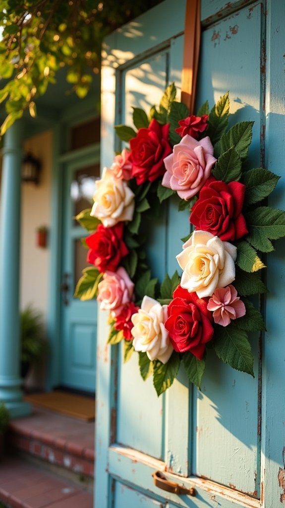vibrant felt flower wreath