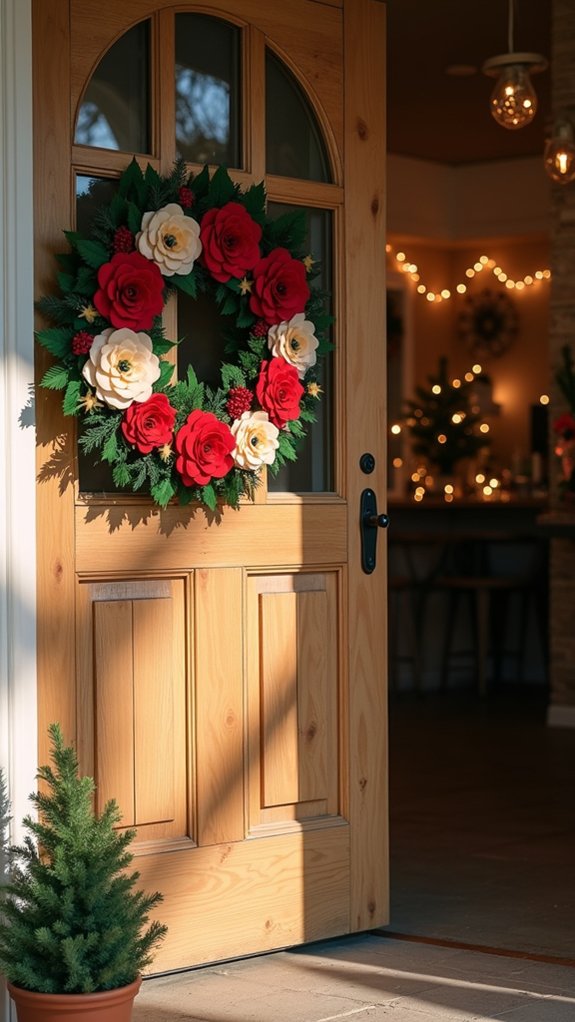 vibrant felt flower wreath