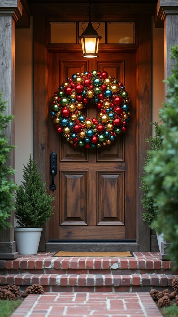 vibrant festive ornament wreath