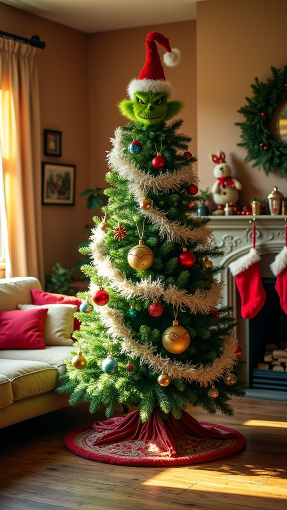 vibrant green grinch decorations