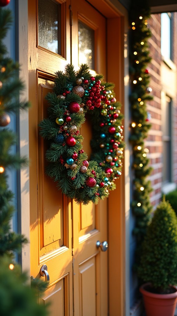 vibrant holiday wreath creation