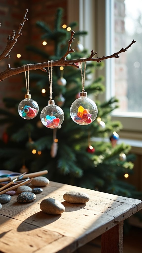 vibrant painted holiday stones