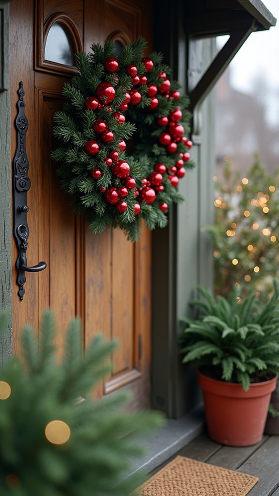 vibrant red green wreath