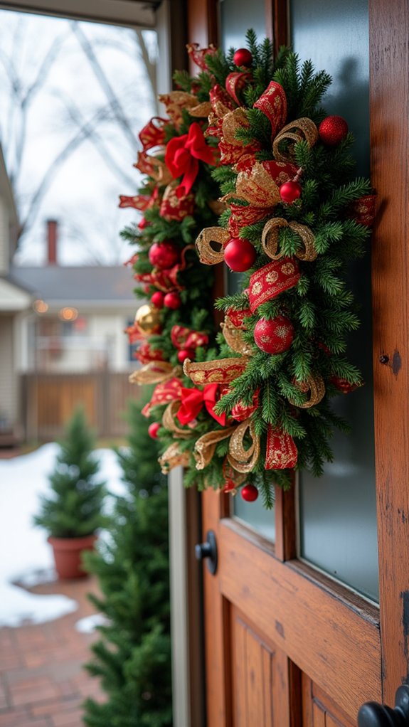 vibrant ribbon and ornaments