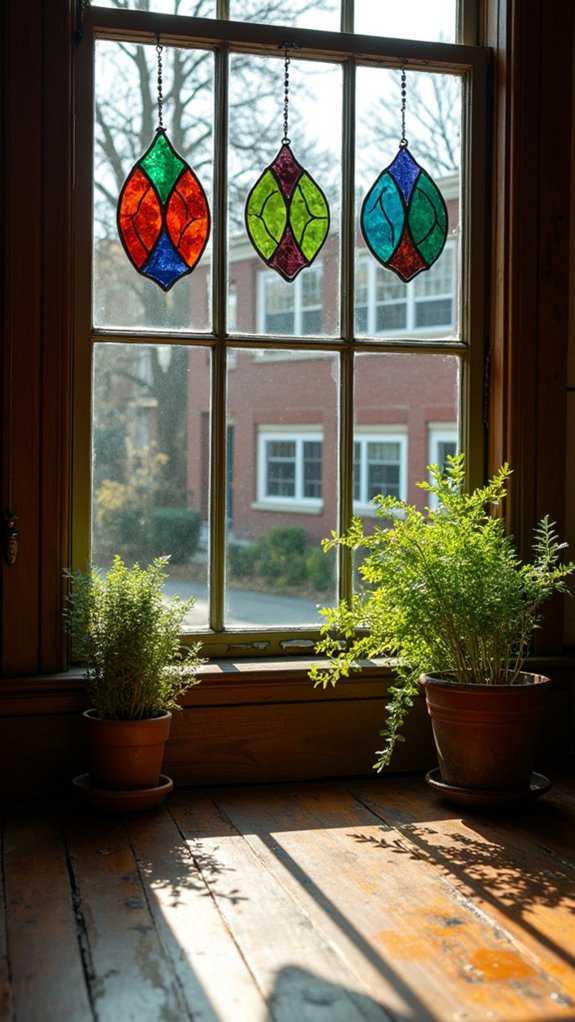 vibrant stained glass hangings