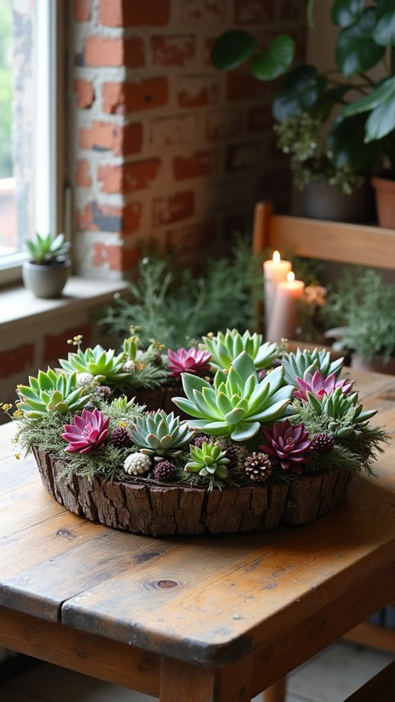 vibrant succulent holiday centerpiece