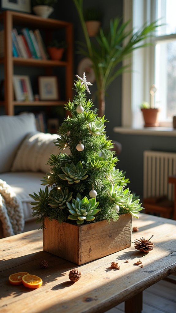 vibrant succulent holiday decor