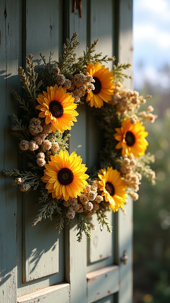 vibrant sunflowers and sage