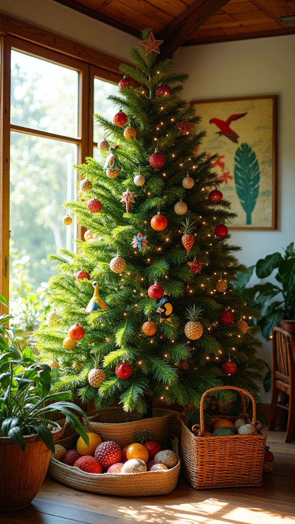 vibrant tropical christmas tree