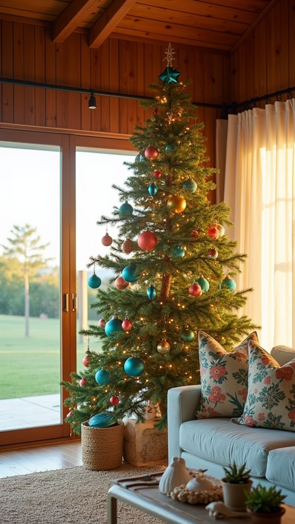 vibrant tropical holiday decor