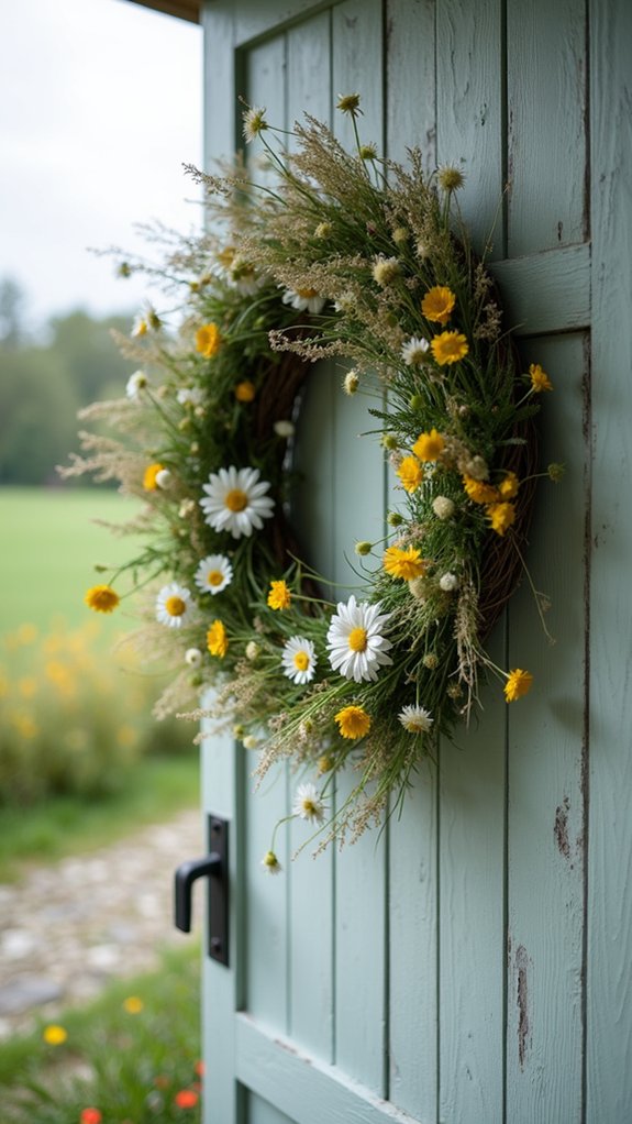 vibrant wildflower and grass