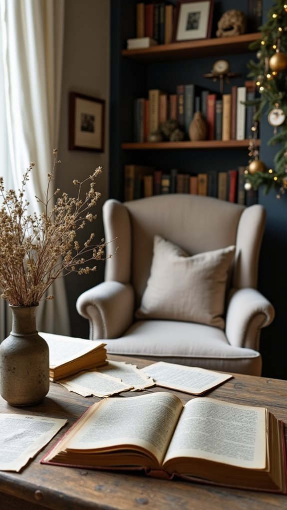 vintage book page decor