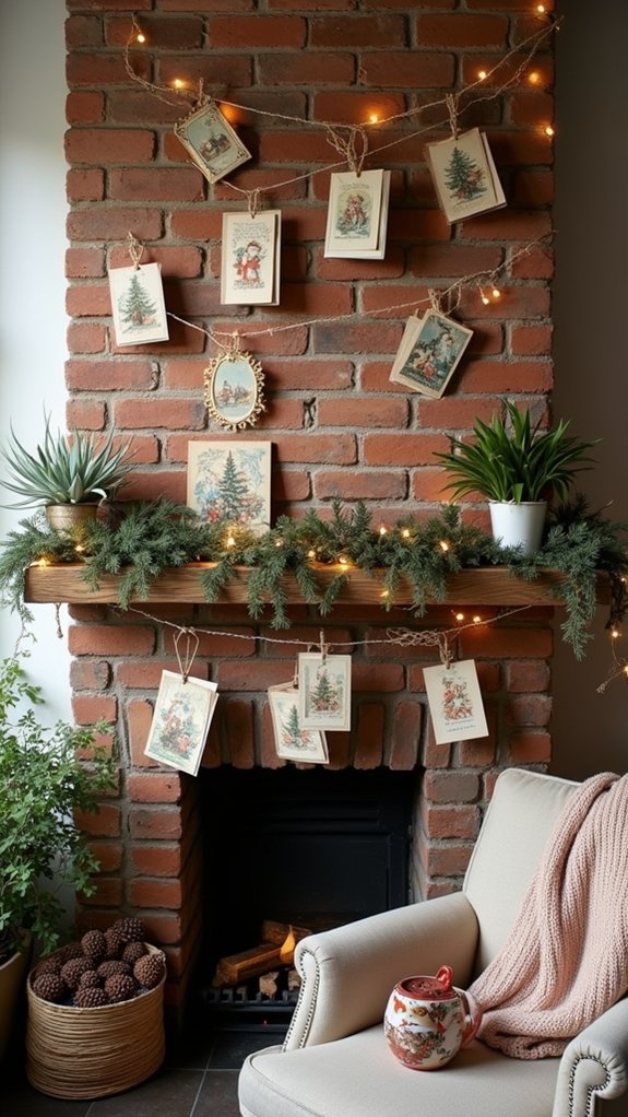 vintage card holiday display