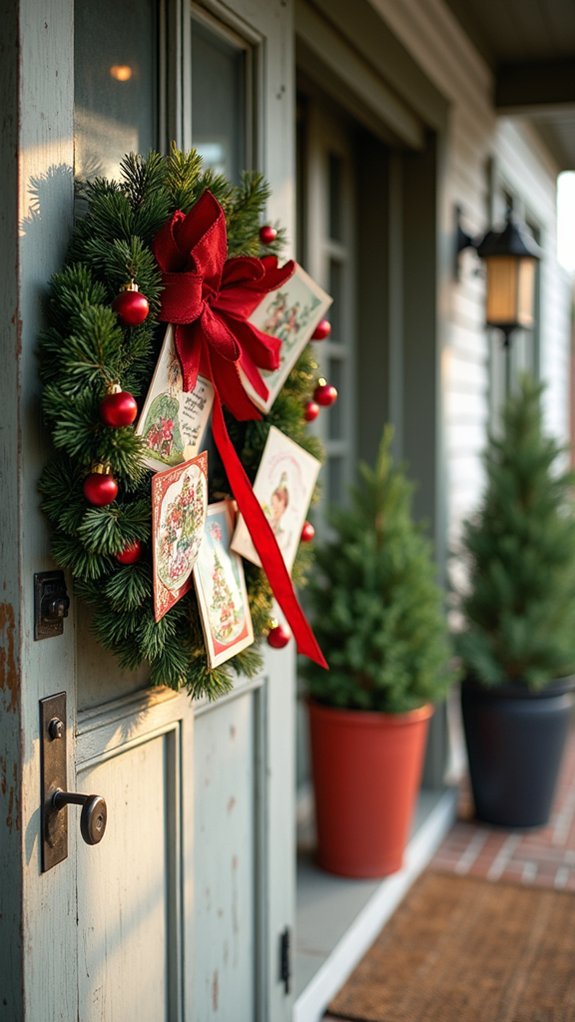 vintage card memory wreath