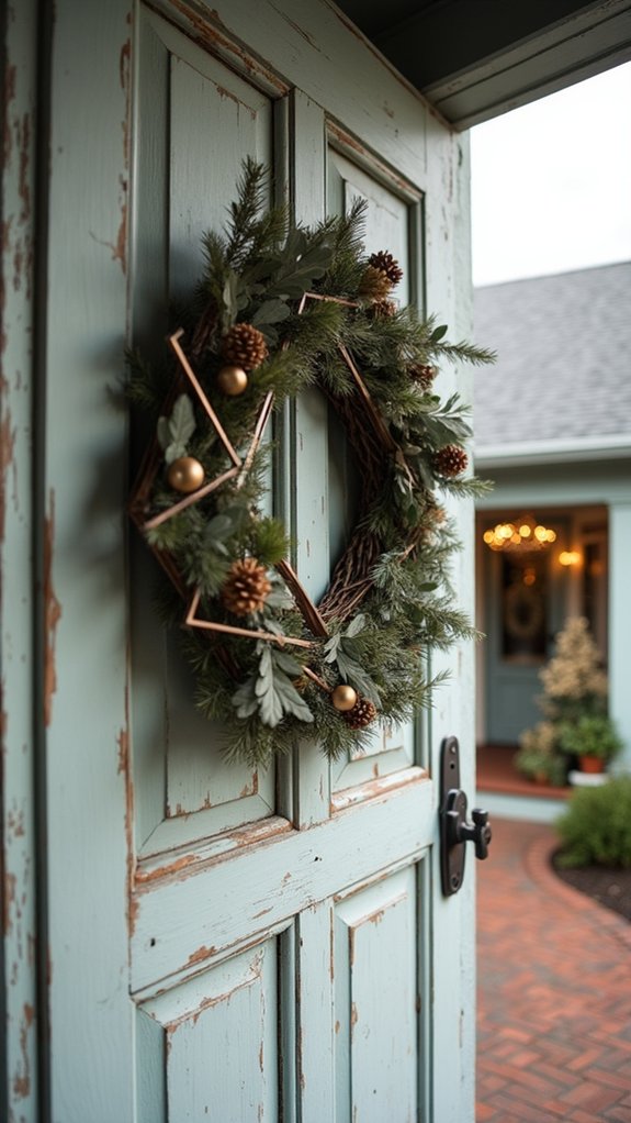 vintage geometric wreath decor