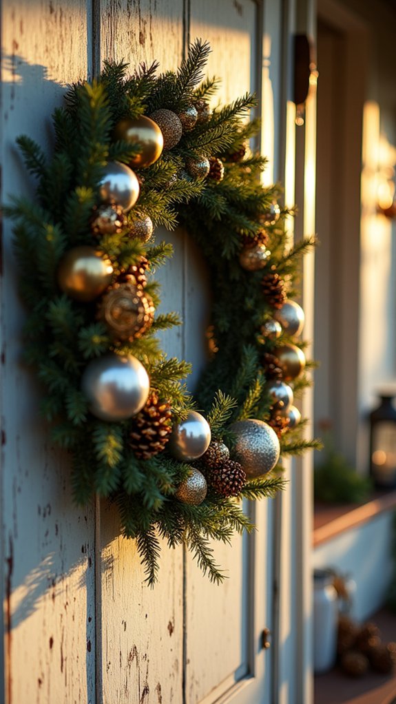 vintage metallic holiday wreaths