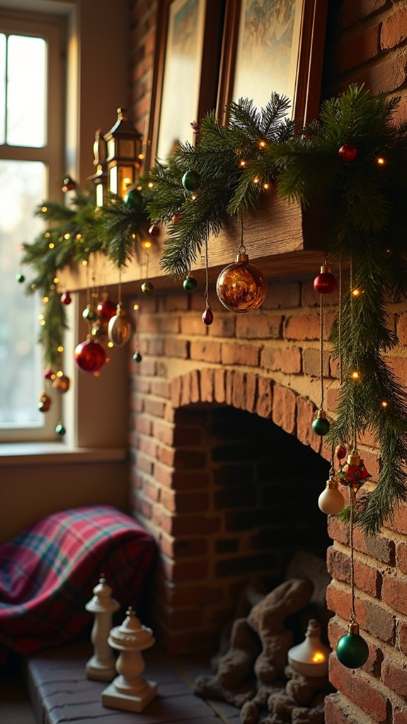 vintage mirror holiday decor