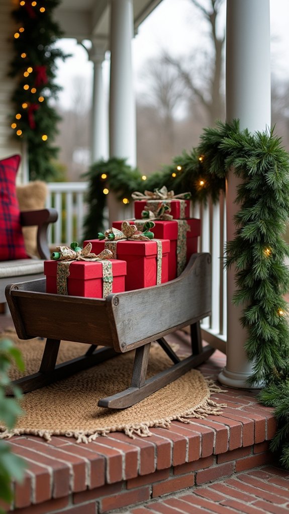 vintage sleigh holiday display