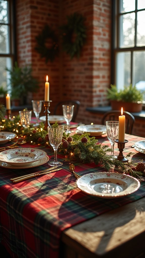 vintage table with lights