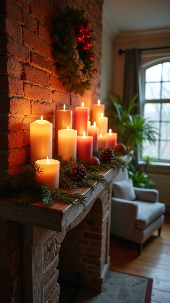 warm festive candle arrangements