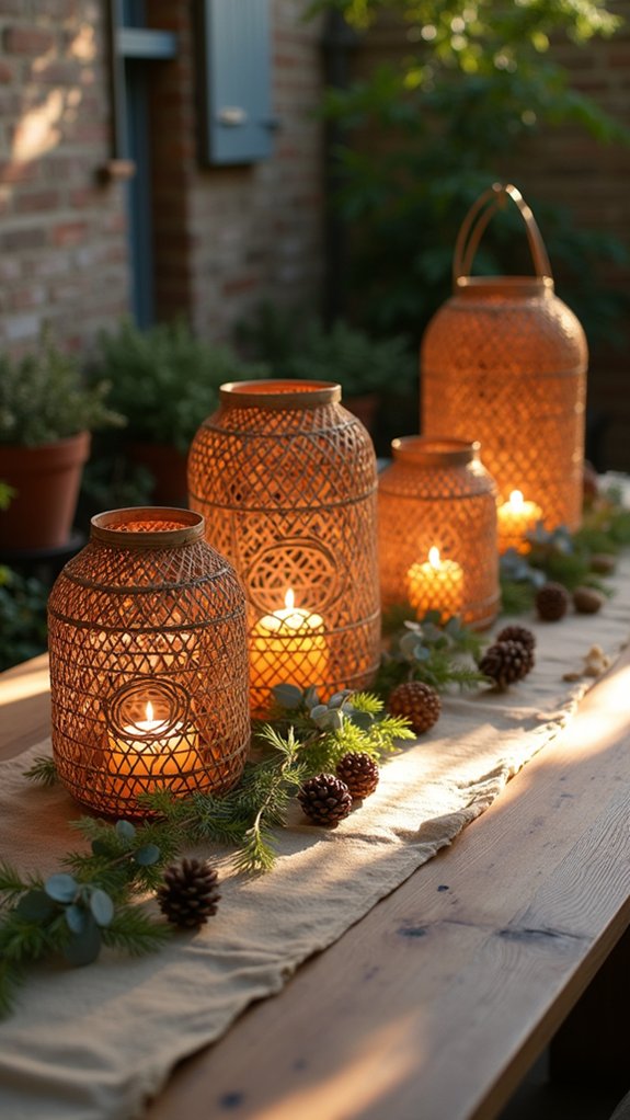 warm rattan lantern ambiance