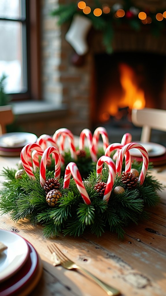 whimsical candy cane centerpiece