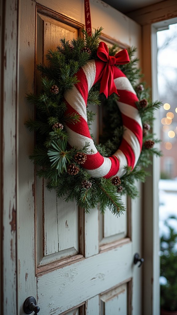 whimsical candy cane wreath