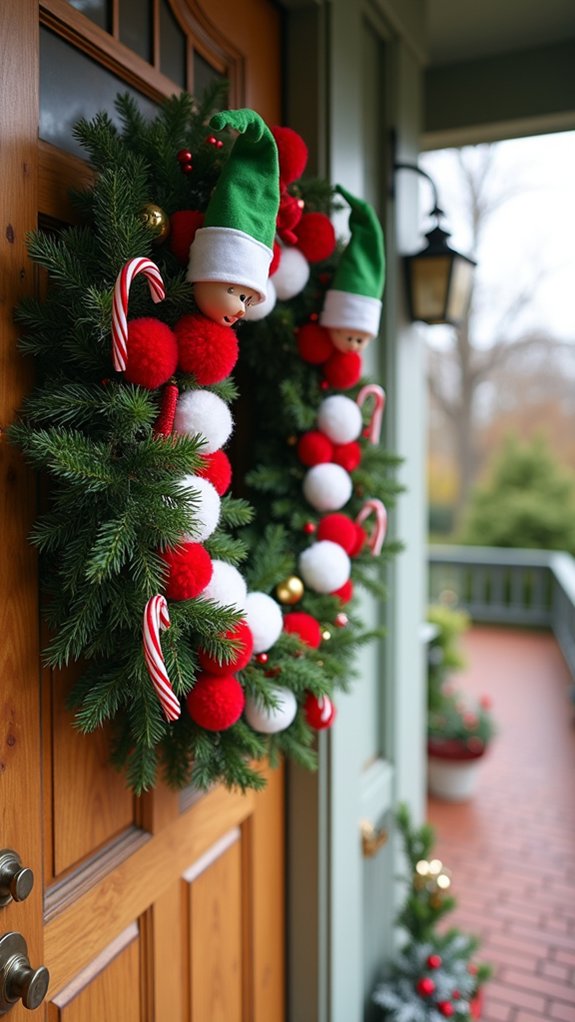 whimsical christmas elf wreath