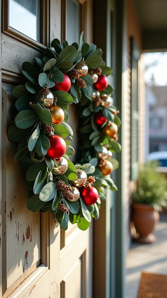 whimsical eucalyptus ornament wreath