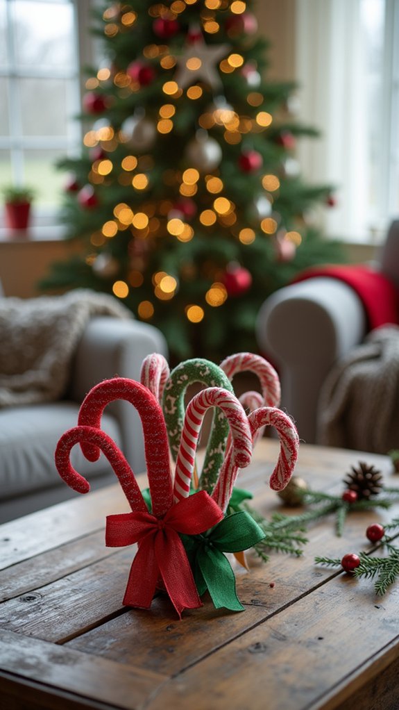 whimsical fabric candy canes