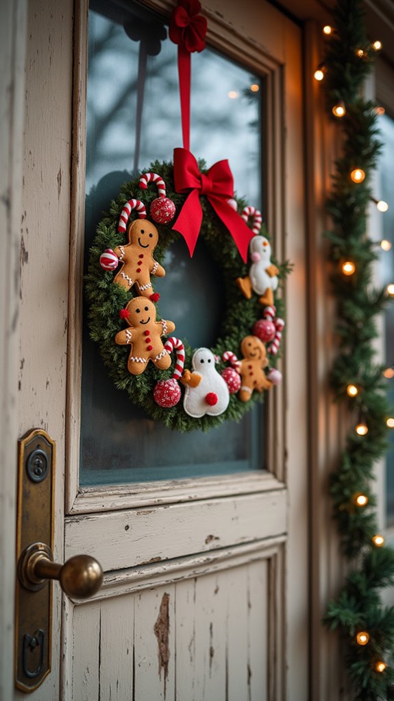 whimsical felt gingerbread wreath