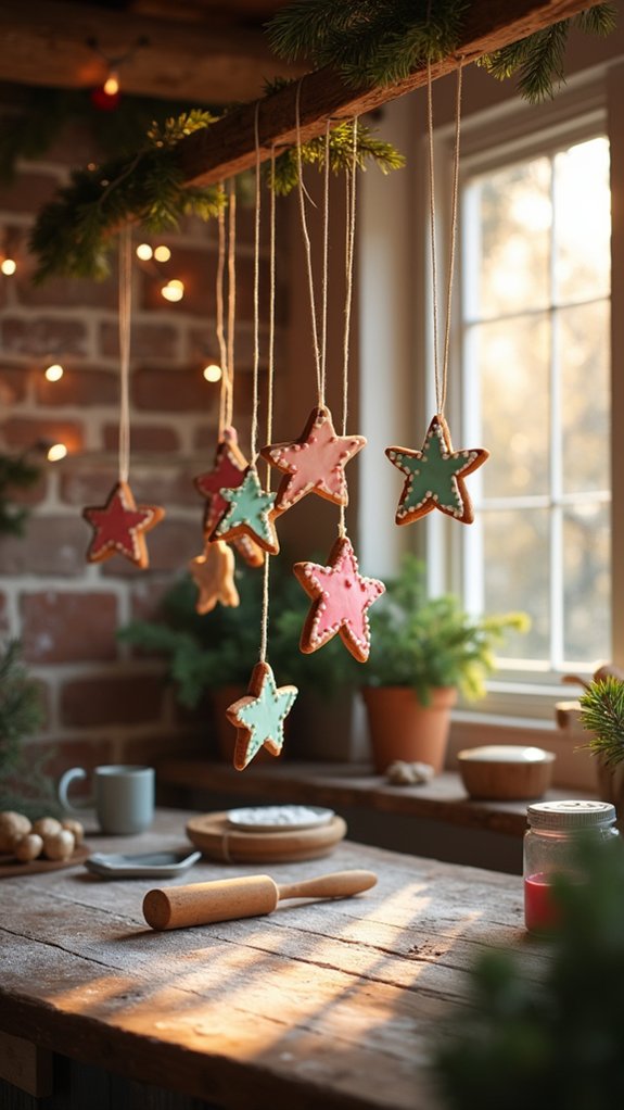 whimsical gingerbread star decorations