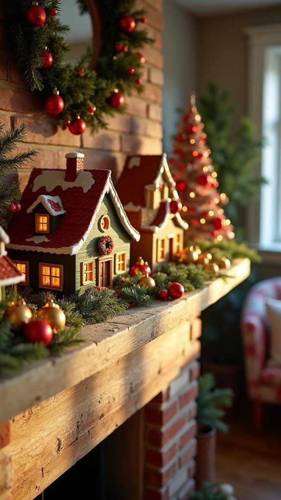 whimsical gold accented village