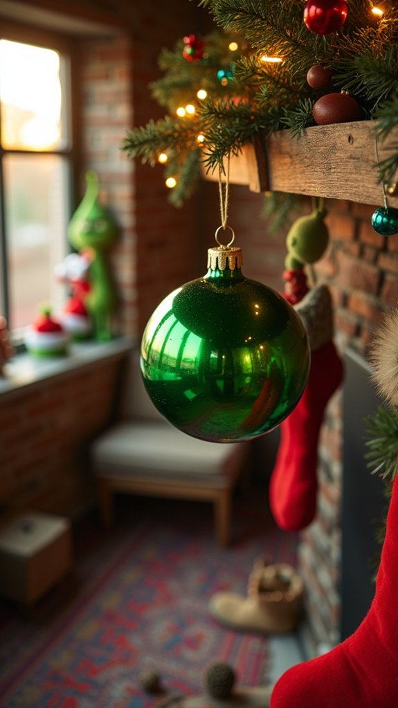 whimsical grinchy holiday ornaments