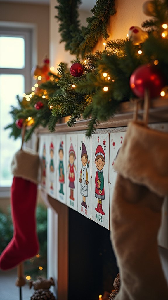 whimsical holiday countdown characters