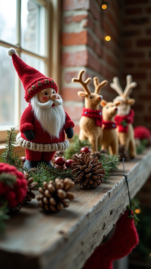 whimsical holiday mantle display