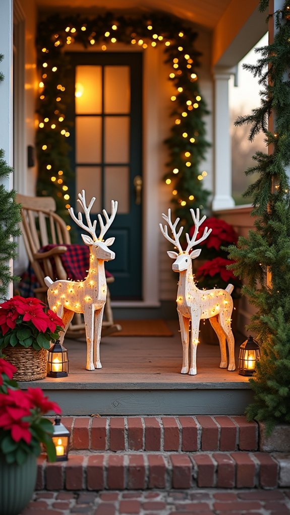 whimsical illuminated reindeer displays
