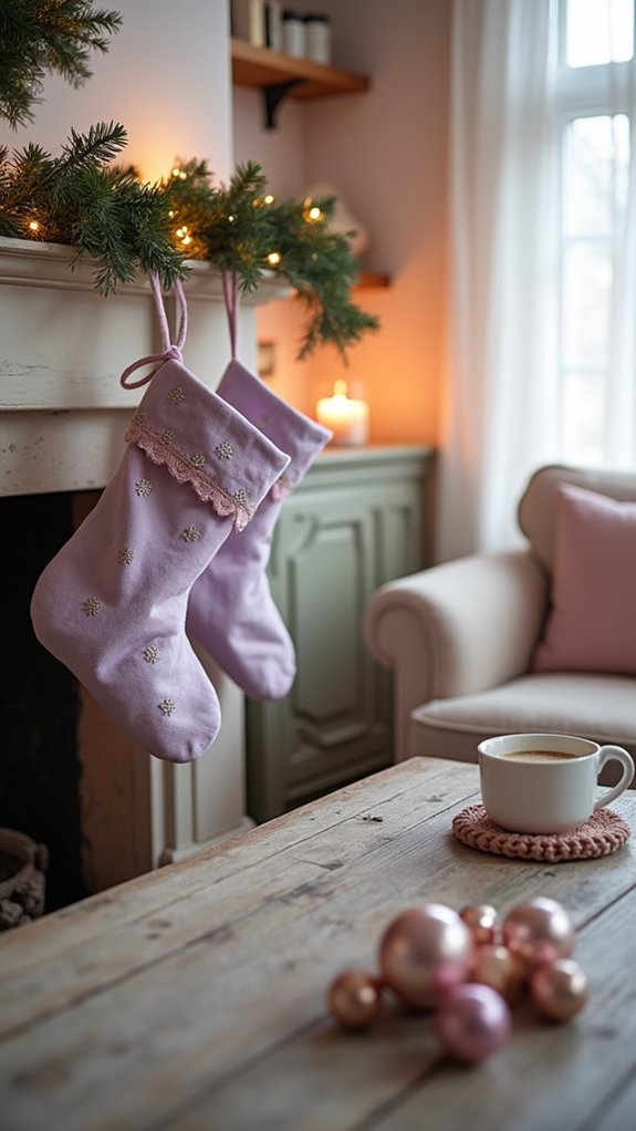 whimsical lavender holiday stockings