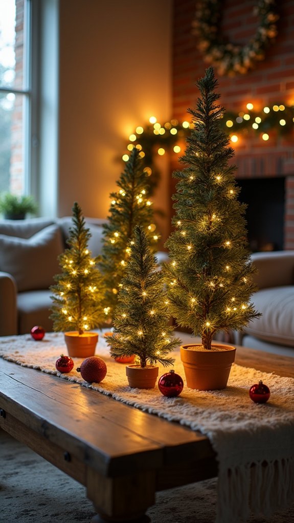 whimsical mini christmas trees