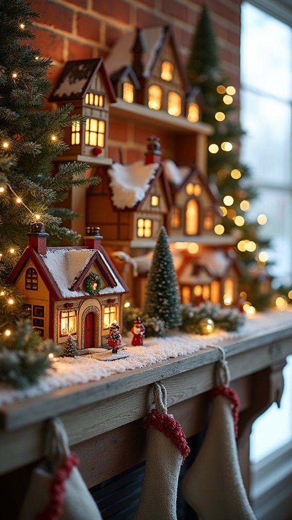 whimsical miniature village display