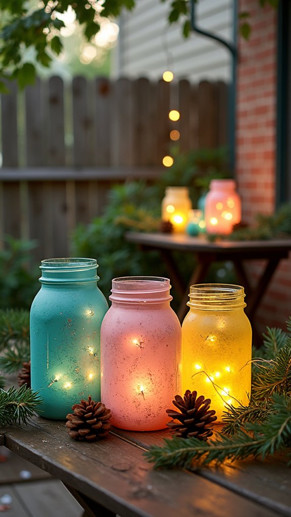 whimsical painted mason jars