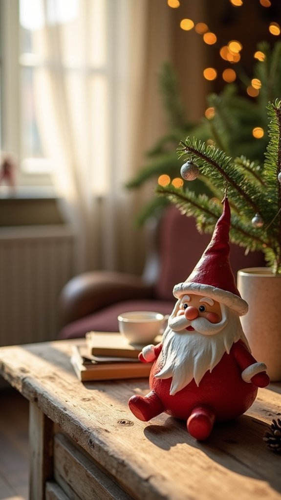 whimsical paper mache santa