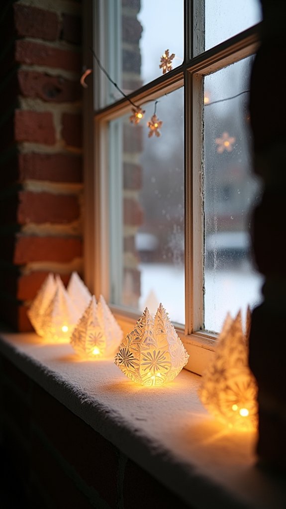 whimsical paper snowflake lanterns