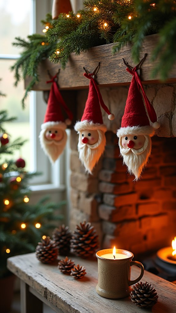 whimsical pinecone santa craft