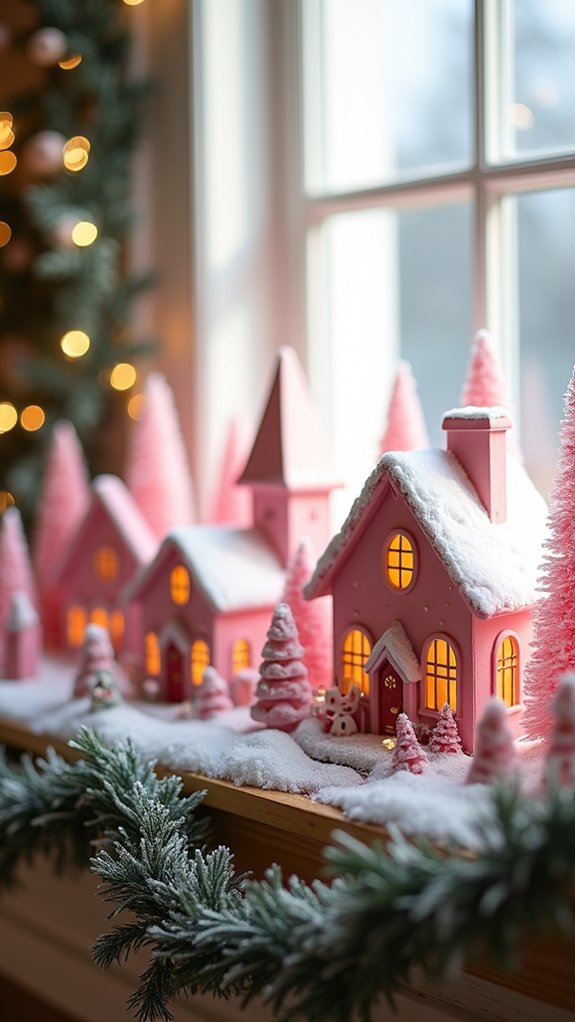whimsical pink holiday display