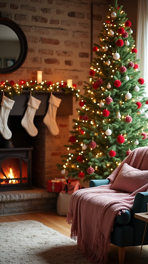 whimsical pom pom tree decor