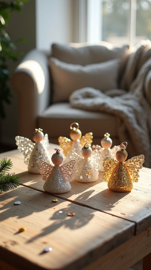 whimsical sequin angel ornaments