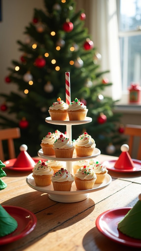 whimsical snowman cupcake stand